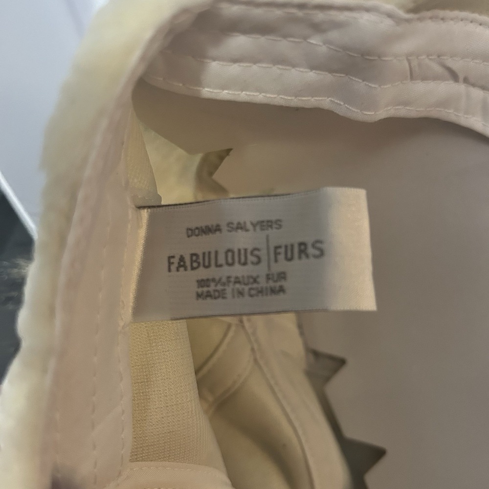 Fabulous Furs SHERPA/FAUX FUR Puff BASEBALL HAT OS Ivory - Picture 2 of 7